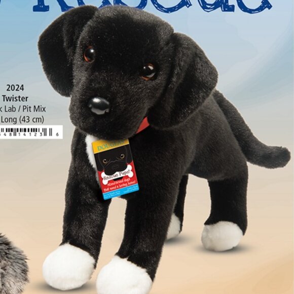 New w/Tag-Douglas Plush Dog Black Pit-Lab Mix Twister #2024 - Picture 1 of 14